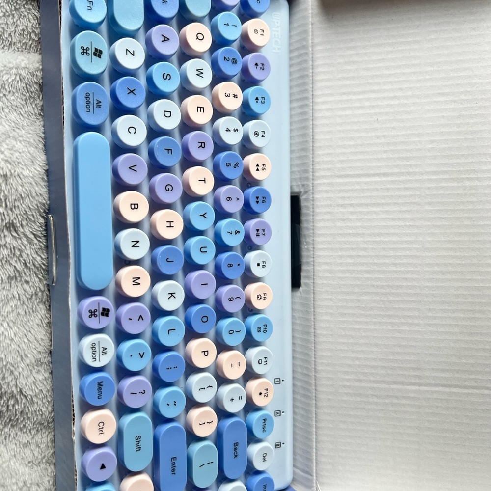 Retro Style Blue and Pink Keyboard